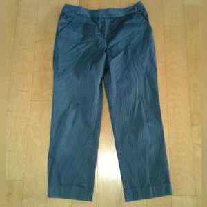Talbots Women Size 10 Petite Gray Black Pin-Striped Stretch dress pants